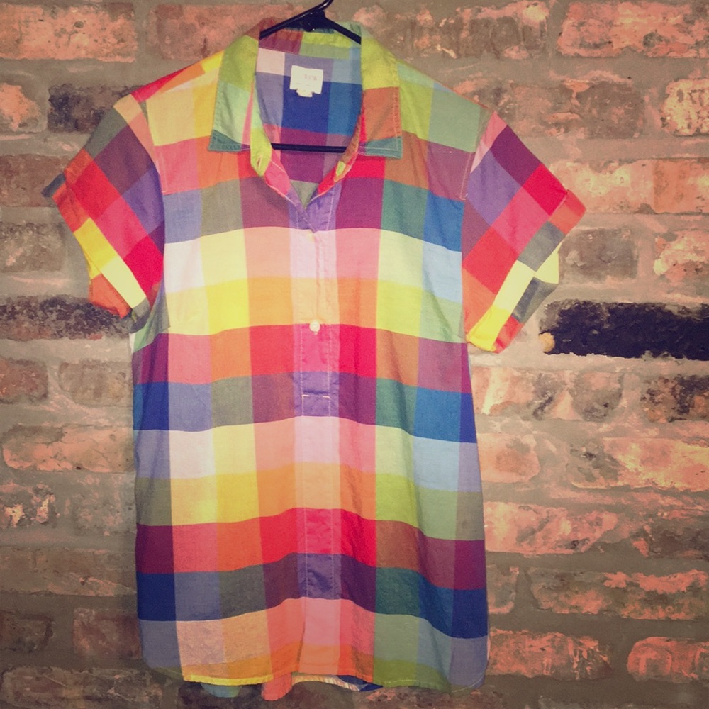 JCrew shortsleeve colorblock shirt